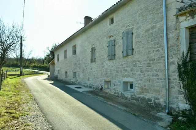 Villa front, traditional Istrian stone architecture